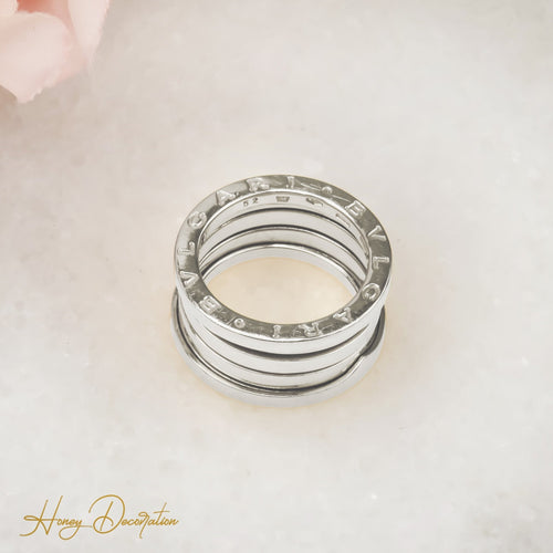 Bague 55 Bvlgari B.zero1 - Bague 4 anneaux en or blanc 18 carats, taille 55 58 Facettes 2909