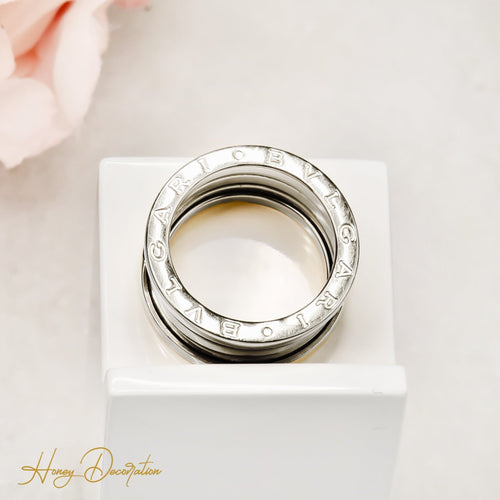 Bague 55 Bvlgari B.zero1 - Bague 4 anneaux en or blanc 18 carats, taille 55 58 Facettes 2909