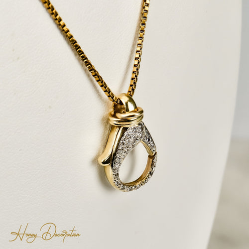 Collier Fermoir de collier en or jaune 14 carats et diamants 58 Facettes 2795