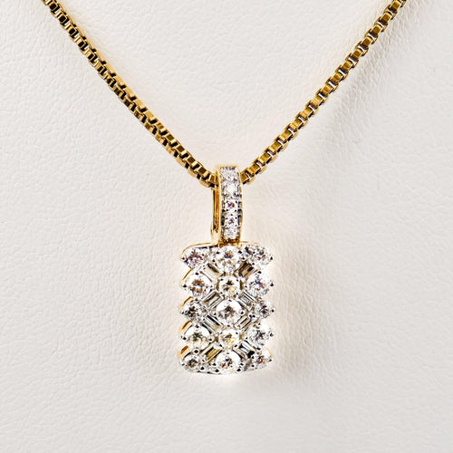 Pendentif Pendentif vintage rectangulaire en or 750 et diamants 58 Facettes 2655