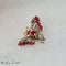 Broche Broche géorgienne papillon en or 585 avec diamants et rubis 58 Facettes 2578