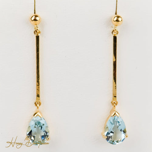 Boucles d'oreilles Boucles d'oreilles pendantes en or 750 avec aquamarines 58 Facettes 2537