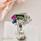 Bague 53 Bague antique en or blanc 585 avec diamants, saphirs, tourmaline et péridot 58 Facettes 2516