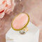 Bague 61 Bague corail ovale en or jaune 750 58 Facettes 2513