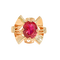 Bague 54.5 Cocktailring vintage - Bague en or jaune 14 carats avec rubis synthétique 58 Facettes 2353