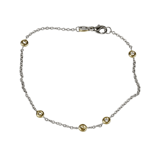 Bracelet Armkettchen en platine et or jaune 58 Facettes 2485