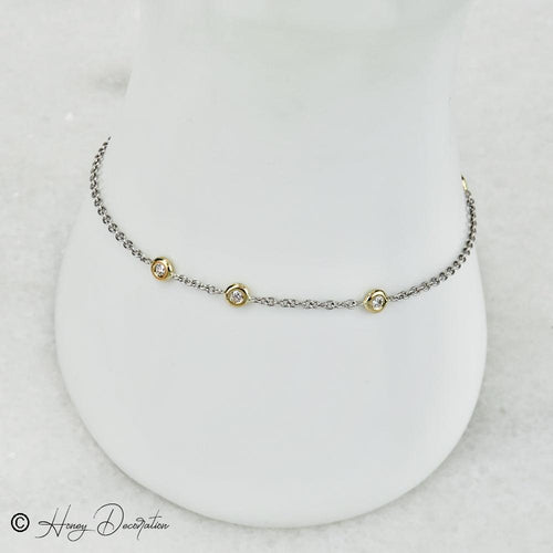 Bracelet Bracelet en platine et or jaune 750 avec diamants 58 Facettes 2485