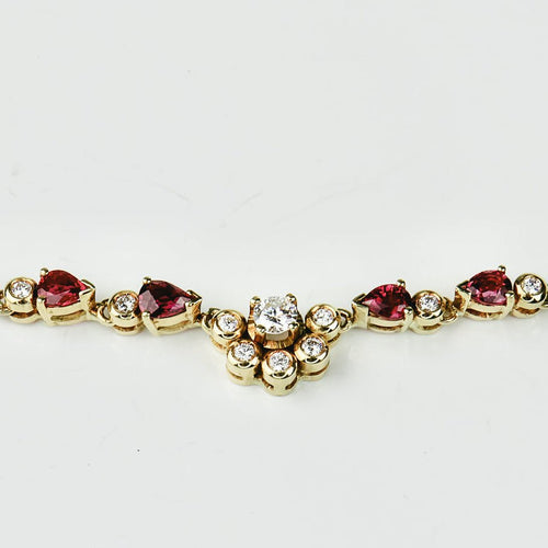 Collier Collier vintage en or jaune 18 carats avec rubis et diamants 58 Facettes 2065