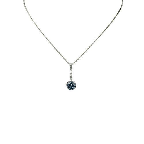 Collier Collier en or blanc avec aigue-marine et diamants 58 Facettes 2139
