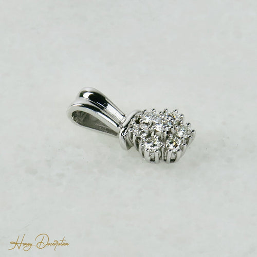 Pendentif Pendentif en or blanc 14 carats avec diamants taille brillant 58 Facettes 2313