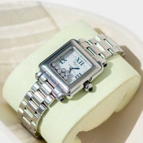 Montre Chopard Happy Diamonds Sport - Montre en acier inoxydable à diamants, réf. 27/8349-23 58 Facettes 3075