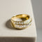 Bague 52.5 Bague en or jaune 18 carats avec diamants 58 Facettes 2974