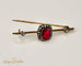 Broche Broche ancienne - 18 carats or jaune avec rubis, saphirs et diamants 58 Facettes 2656