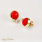 Boucles d'oreilles Boucles d’oreilles corail en or jaune 14 carats et diamants 58 Facettes 2660