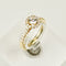 Bague 52.5 Bague halo en or jaune 18 carats avec diamants brillants 58 Facettes 2952
