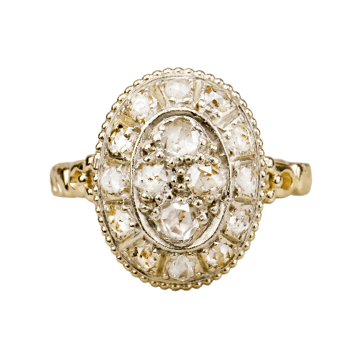 Bague 55 Art déco - Bague diamants en or avec montage platine 58 Facettes 2641