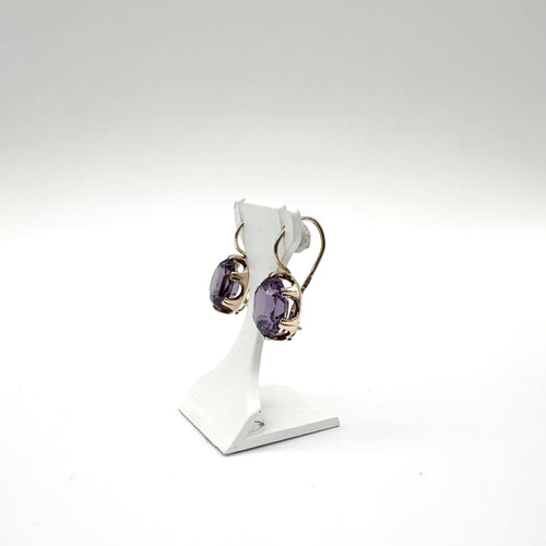 Boucles d'oreilles Boucles d'oreilles - Corindon synthétique en or rose 58 Facettes Z15B51676