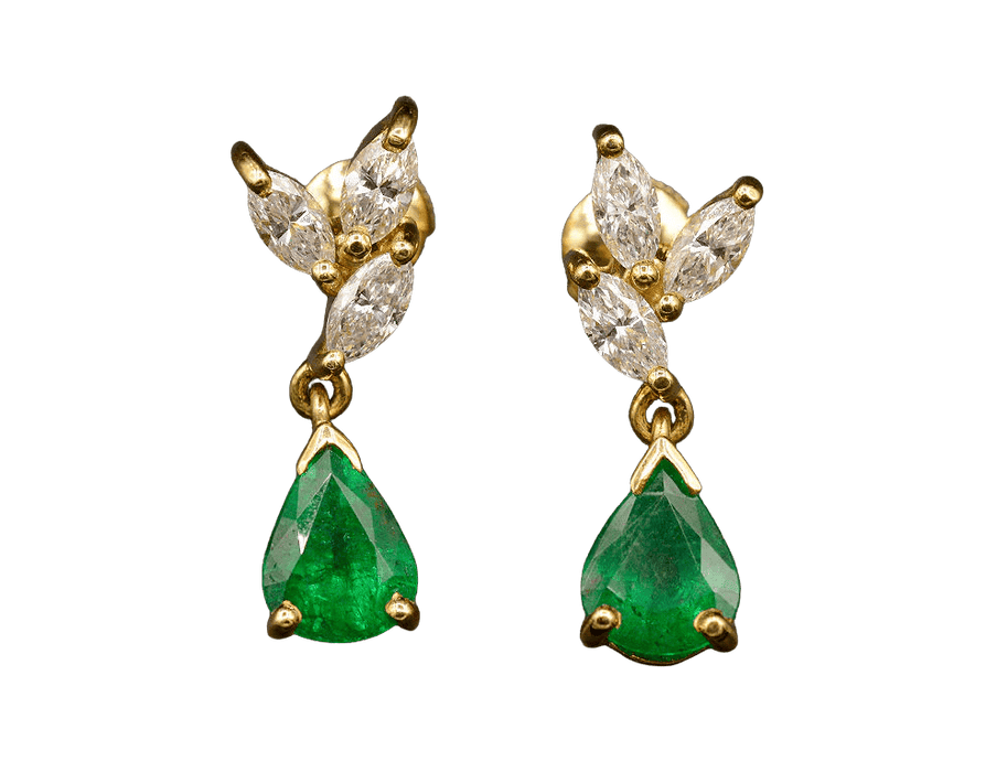 Boucles d'oreilles Boucles d'oreilles diamants émeraudes 58 Facettes C1907