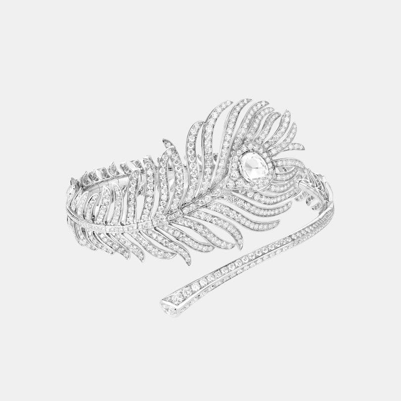 Bracelet Plume de Paon Or blanc Diamant 0.4ct