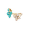 Bague 51 Chaumet Hortensia Eden - Bague ouverte en or rose, diamants et turquoises 58 Facettes 35031