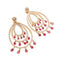 Boucles d'oreilles Pendants d’oreilles en or rose 750, diamants et tourmalines 58 Facettes 33801