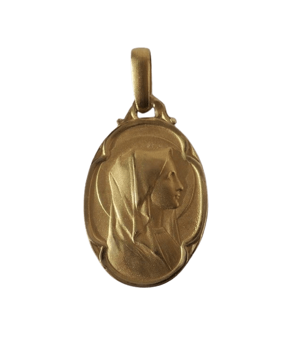 Pendentif LASSERRE médaille Vierge au Voile début XXe 58 Facettes