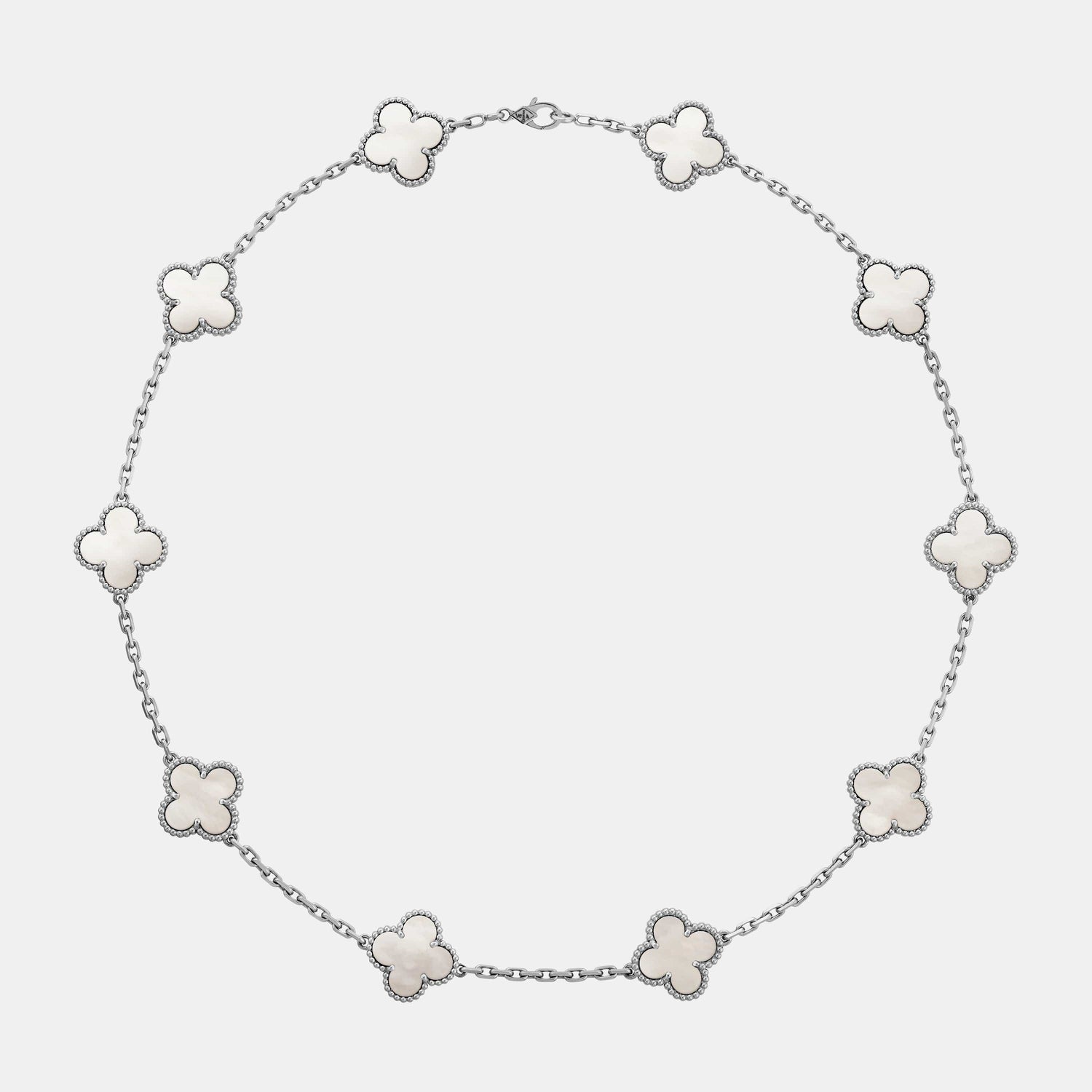 Collier Vintage Alhambra Or blanc Perle 