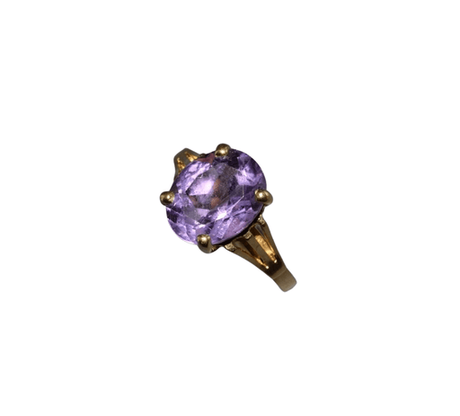 Ring 51 Yellow Gold And Amethyst Ring 58 Facettes