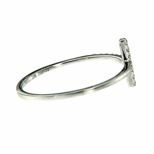 Bague 52 Bague design contemporaine en or blanc 18 carats et diamants 58 Facettes
