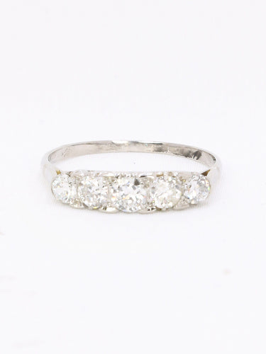 Bague 54 Bague jarretière Art déco en platine et diamants 58 Facettes 1163.7