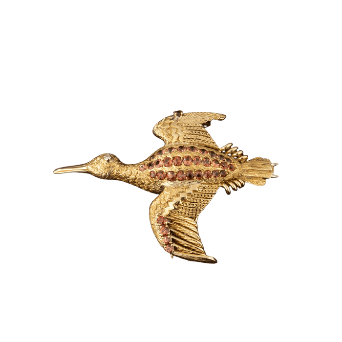 Broche HERMES - Broche oiseau en or jaune 58 Facettes