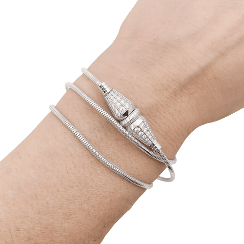Bracelet Boucheron Jack de Boucheron - Bracelet multi-porté en or blanc et diamants 58 Facettes 34463