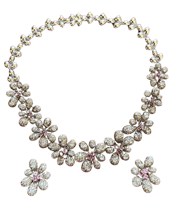 Collier De Grisogono - Ensemble Fleur Diamant et Tourmaline d'inspiration vintage 58 Facettes VIN-SET-II