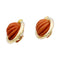 Boucles d'oreilles Boucles d’oreilles clips en or jaune 750, corail et diamants 58 Facettes 33062
