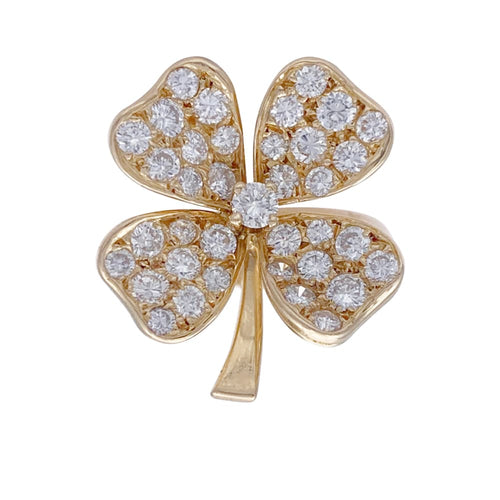 Bague 51 Fred Trèfle - Bague en or jaune et diamants 58 Facettes 32165