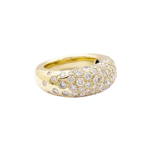 Bague 53 Chaumet Grains de Caviar - Bague jonc en or jaune et diamants 58 Facettes 34895