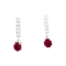 Boucles d'oreilles Pendants d'oreilles or blanc, diamants et rubis. 58 Facettes 34398
