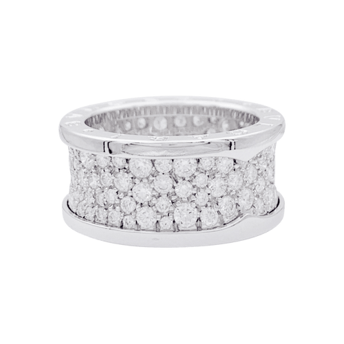 Bague 53 Bulgari B.Zero1 - Bague bandeau en or blanc pavée de diamants 58 Facettes 33171