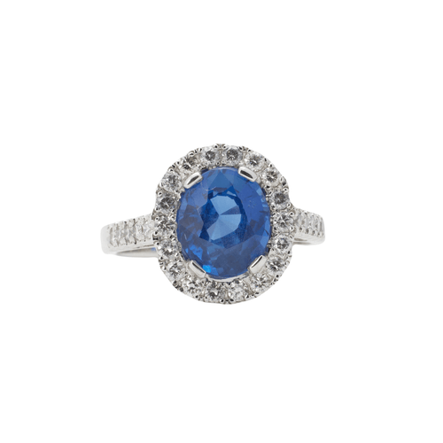 Bague 54 Bague pompadour saphir et diamants 58 Facettes