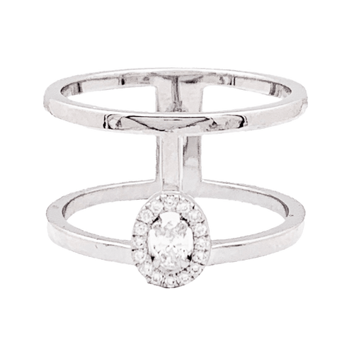 Bague 54 Messika Glam'Azone - Bague en or blanc et diamants 58 Facettes 33978