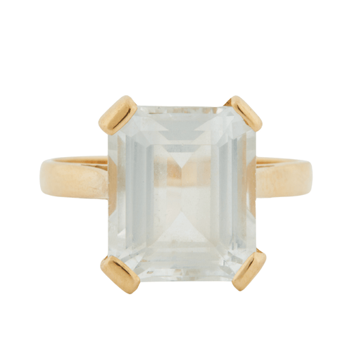 Bague 54 Bague Or Jaune - Aigue-Marine 58 Facettes RÉF 9010/14