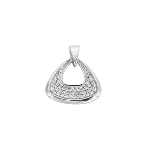 Pendentif Pendentif or blanc pavé de diamants 58 Facettes 340742
