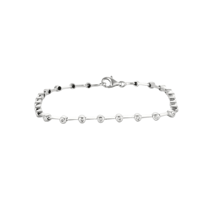 Bracelet Bracelet rivière or blanc diamants 58 Facettes LP996/13