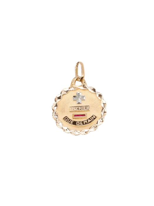 Pendentif AUGIS - Médaille amour ronde or jaune 58 Facettes J499