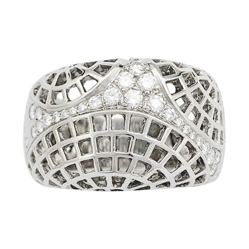 Bague 49 Cartier Nouvelle Vague Paris - Bague en or blanc et diamants 58 Facettes 31803
