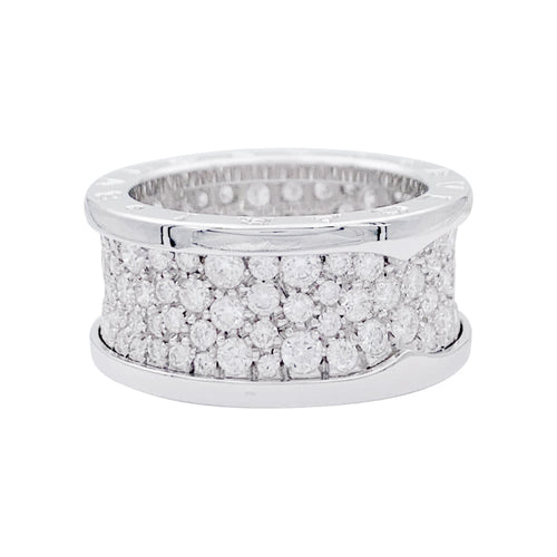 Bague 53 Bulgari B.Zero1 - Bague bandeau en or blanc pavée de diamants 58 Facettes 33171