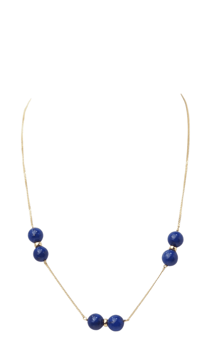 Collier Collier or jaune lapis lazulli 58 Facettes 32776