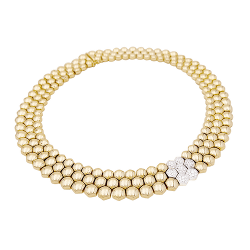 Collier Piaget Glancy - Collier en or jaune et or blanc 750 pavé de diamants 58 Facettes 34125