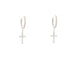 Boucles d'oreilles Boucles d’oreilles croix en or blanc 18 ct avec diamants 58 Facettes 13834
