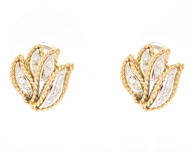 Boucles d'oreilles Boucles d’oreilles en or blanc et rose 18 ct avec diamants 58 Facettes 12510